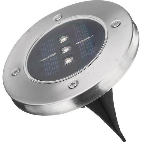 Lampadaire solaire sans fil 3 LED étanche, projecteur solaire LED enterré pour entrée, couloir, etc. (1/4)