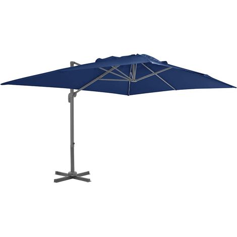 Parasol déporté avec mât - Parasol de Jardin Parasol de balcon en aluminium 4x3 m Bleu azuré BV831275 - BonneVie (1/5)