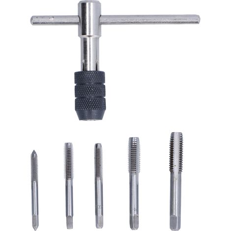 Tap Wrench Bearing Steel Straight Flute Tap High Strength Smooth No Burr Tap Handle Set