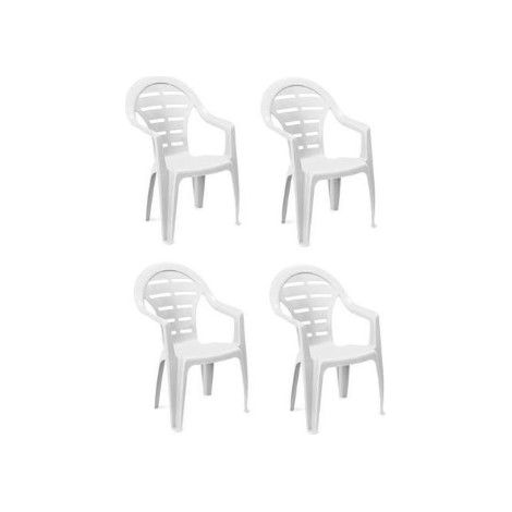 SET 4 SEDIE DA GIARDINO MOYO IN POLIPROPILENE COLORE BIANCO 54 X 56 X 81 CM (1/4)