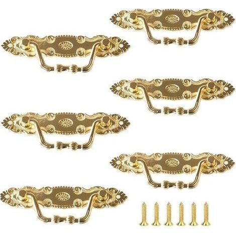 Maniglie e pomelli per mobili, 6 pezzi maniglie antiche per cassetti, maniglie per mobili antichi, per cassetti, armadi, ante, decorazione fai-da-te (1/5)