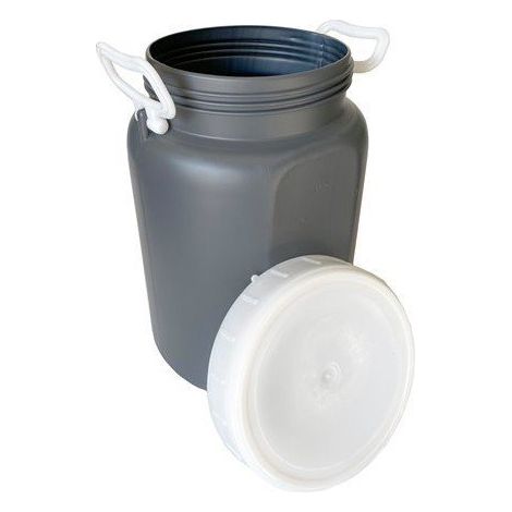 Bidón de plástico con boca ancha Gris de 15 litros (1/4)