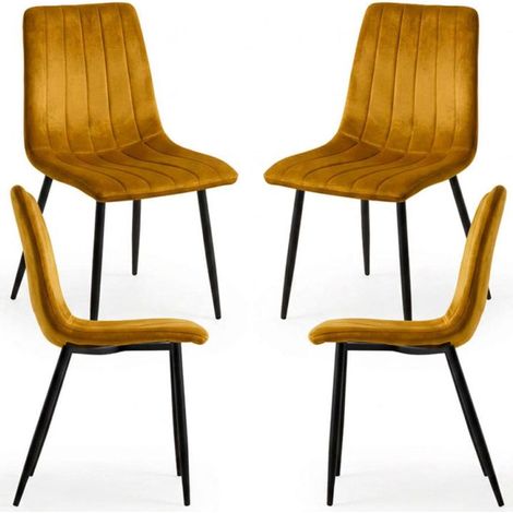 Packs Sillas Comedor - Pack 4 Sillas Liny Terciopelo - Mostaza (1/5)