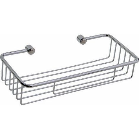 Portaoggetti Bagno Rettangolare Acciaio Inox Cromato 27X12X7Cm Maurer