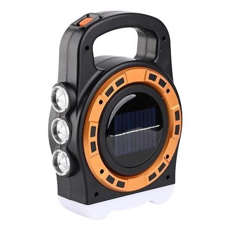 Lampe torche LED solaire rechargeable par USB pour le camping, la tente et les activités de plein air. Idéale pour la randonnée et les activités de plein air. (1/5)