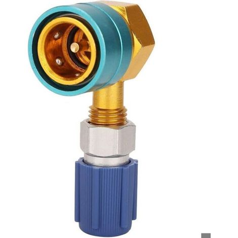 Adattatore da R1234yf a R134A, con connettore rapido nella parte inferiore, adatto per impianti di climatizzazione automobilistici. (1/5)
