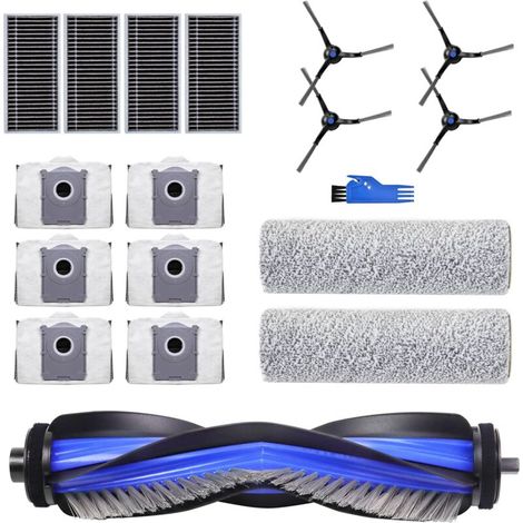VIEWALL Accessoires pour ECOVACS DEEBOT X8 Pro Omni/X8 Omni aspirateur,1 Brosse Principale,2 Rouleaux de Lingettes,4 Brosses Latérales,4 Filtres HEPA,6 Sacs à Poussière,1 Outil de Nettoyage (1/5)