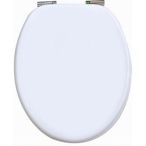Trade Shop - WC-SITZ WC-ABDECKUNG MDF UNIVERSAL WEIß 45X49CM STAHLSCHARNIERE 69008 - (1/4)
