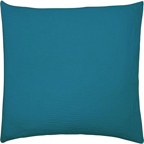 Taie d'Oreiller Paon Tendresse en gaze de coton lavée 65 x 65 (1/4)