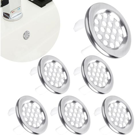 Cache de trop-plein d'évier en acier inoxydable, grille ronde décorative pour lavabo, cuisine et salle de bain (1/5)