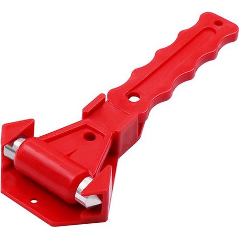 Martello di sicurezza per auto - Rosso - Con supporto - Martello di emergenza per auto - Rompivetro per auto - Martello - Auto - Martelli di sicurezza (1/5)