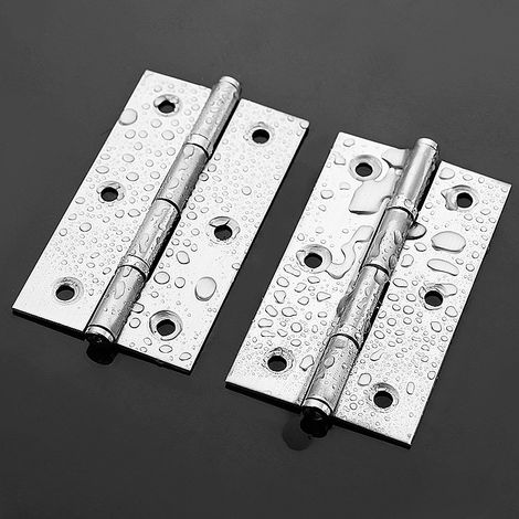 Charnières de porte intérieure en acier de 75 mm (75 mm), charnières coupe-feu chromées polies, charnières à billes pour usage intérieur dans les bâtiments résidentiels et commerciaux