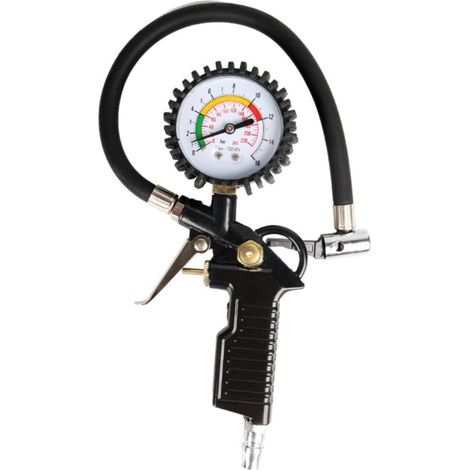 Reifendruckmessgerät mit Gummischlauch, mechanisches Messgerät bis psi für Autos und Fahrzeuge, optimale Genauigkeit und robuste Haltbarkeit, verbessern die Sicherheit und