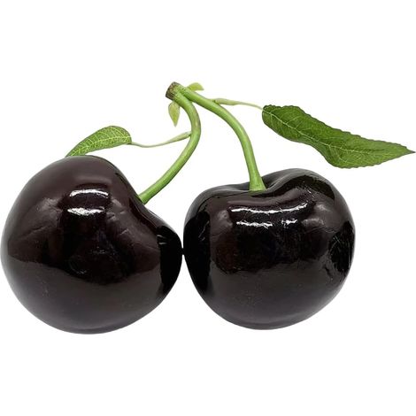 Grandes cerises artificielles en mousse - 10,5 cm - Rouge et noir - Pour maison, bureau, centre de table, mariage et festival - Noir (1/5)