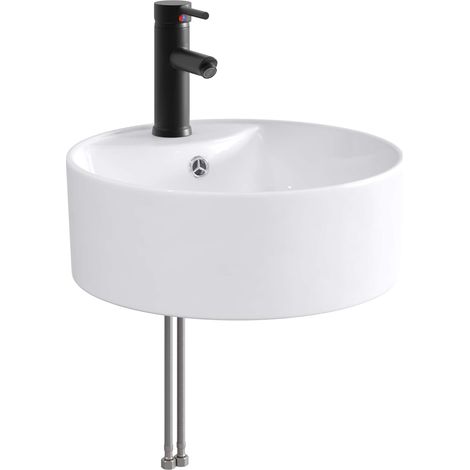 vidaXL Lavabo da bagno Nero Opaco 40,5 x 40,5 x 15 cm Metallo