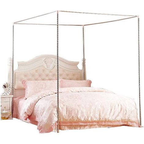 Canopy Mosquito Net Bracket Four Corner Beds Canopy Canopy Frame for Double/Full/Queen/California 32mm (180x200cm) (1/4)