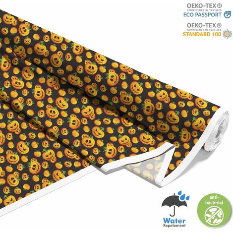 OUTDOOR DEKOSTOFFE OXFORD - Motiv Halloween-Kürbis I DX581