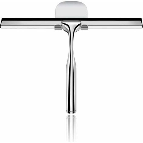Shower Squeegee, Squeegee, Bathroom Mirror Window Cleaning Squeegee for Car Windows, 10" Stainless Steel Shower Squeegee for Windows, Bathrooms, Mirrors, Windshields, Tiles, B (1/5)