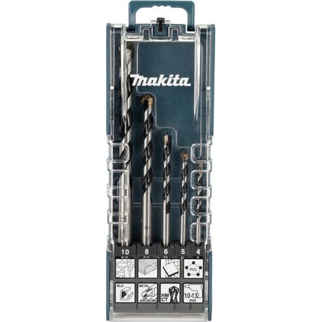 Makita E-14255 Acciaio Kit punte multiuso 5 parti 4 mm, 5 mm, 6 mm, 8 mm, 10 mm Mandrino attacco rapido 1 KIT (1/2)