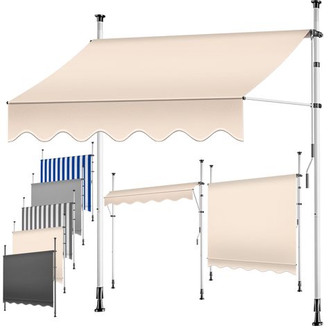 KESSER® Tenda da sole a morsetto con manovella per balconi  tenda da sole per balconi senza foratura  idrorepellente resistente ai raggi UV regolabile in altezza  protezione dal sole  tetto a terrazza