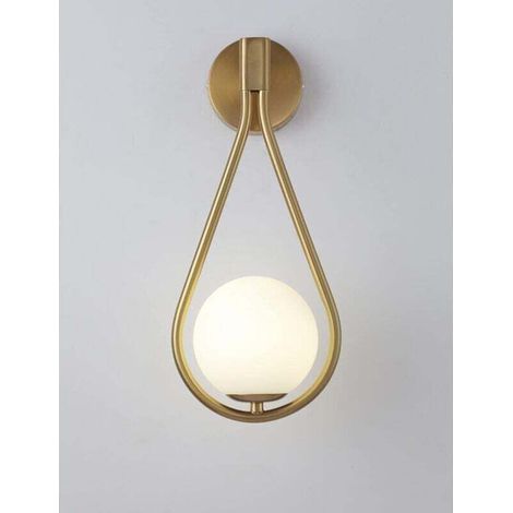 LED Indoor Wall Lamp, 5W LED Glass Ball Indoor Wall Light, Vintage Indoor Wall Lamp for Living Room, Bedroom, Bedside, Stairs (Gold) MUMU (1/4)