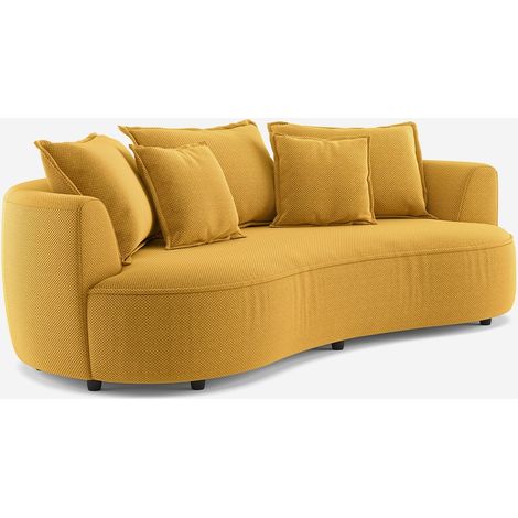 3-Sitzer-Sofa aus Samt, modernes organisches Design, Marmolada - Gelb (1/5)