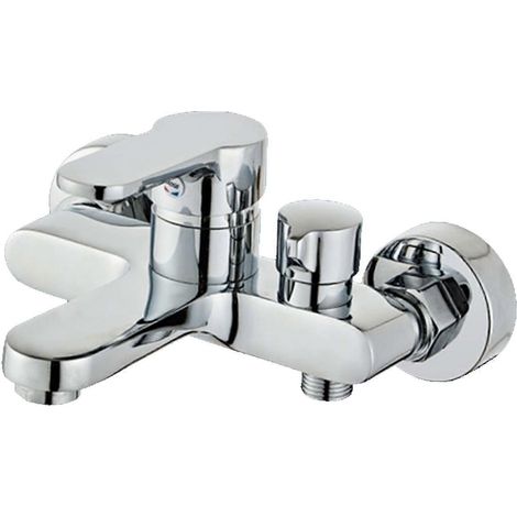 Robinet de baignoire en métal, vanne de contrôle pour eau chaude et froide, accessoire de salle de bain (1/4)