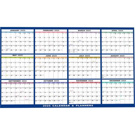 Calendrier Mural 2025 - Calendrier Annuel Effaçable - Format Grand - Papier Laminé Épais - Double Face Horizontal/Vertical - 1 Pièce