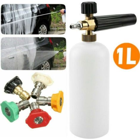 Pulvérisateur à bulles de neige, nettoyeur haute pression automatique, pulvérisateur à dégagement rapide avec connecteur de 1/4 pouce et 5 embouts de buse (1/5)