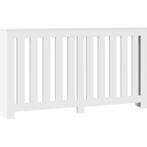 Cache-radiateur moderne pratique avec étagère 149 x 20 x 82 cm en bois d'ingénierie blanc (1/5)