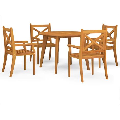 Maison Exclusive - 5-tlg. Garten-Essgruppe Massivholz Akazie (1/5)