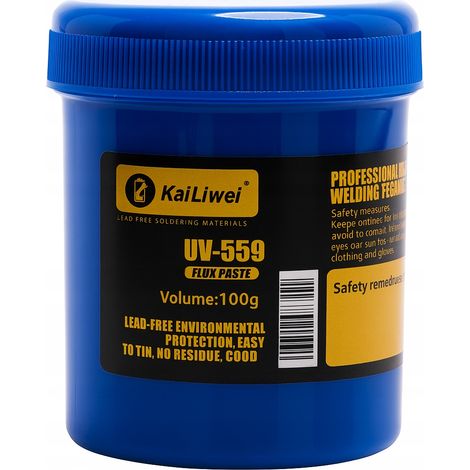 Pasta fundente KaiLiwei UV-559 - Pasta de soldadura en gel 100 g  Sin plomo, sin necesidad de limpieza  Para soldadura de precisi贸n y servicios electr贸nicos