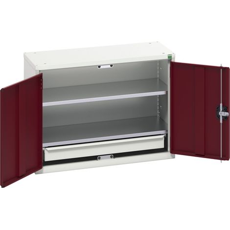 Bott 16929103.24 Verso Economy Wall Cupboard 2 Shelf + 1 Drawer 800mm Crimson Red