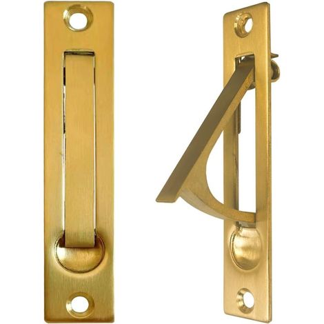 3 Pièces Poignée de porte coulissante escamotable,10 cm, Poignées à bords cachés,montage encastré,Or (1/5)
