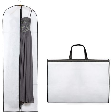 Housse respirante longue pour robe de mariée et robe de soirée, protection anti-poussière (1/5)