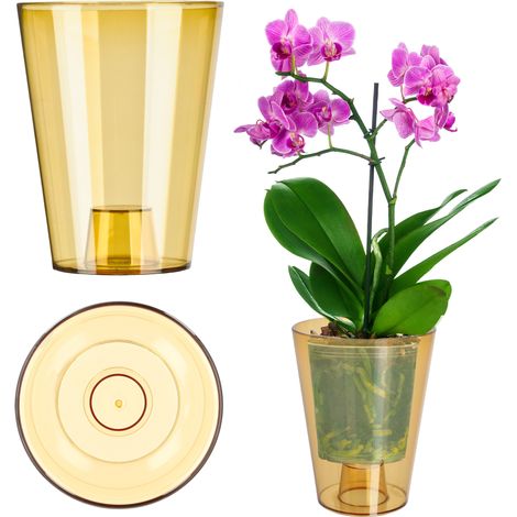 KADAX Blumentopf für Orchidee, 12 cm, rund, Honig