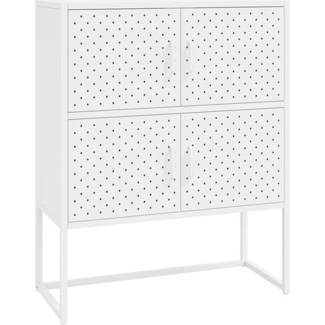 Maison Exclusive - Credenza Alta Bianca 80x35x100 cm in Acciaio (1/5)