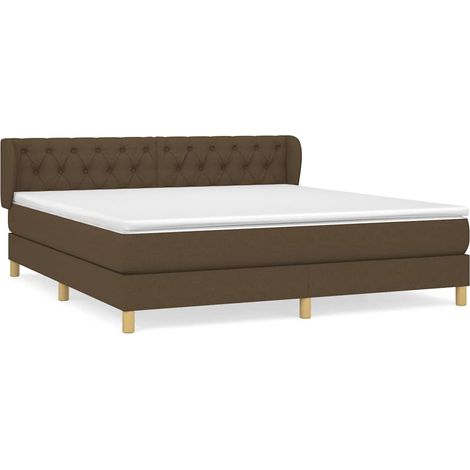 Maison Exclusive - Sommier à lattes de lit avec matelas Marron foncé 160x200 cm (1/5)