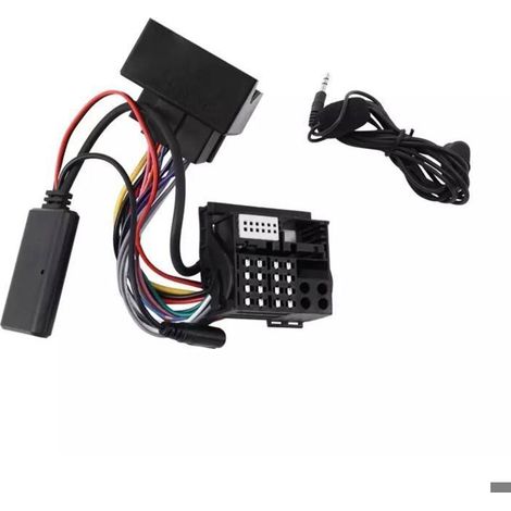 Autoradio Bluetooth Musique AUX Câble Adaptateur Mains Libres Kit de Harnais pour BMW E60 E63 E90 E91, Noir pratique (1/4)