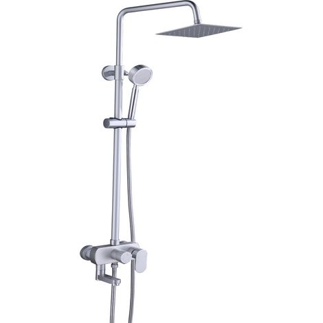 Colonne de Douche Chromé Ensemble de douche en acier inoxydable avec pommeau de douche en ABS (1/5)