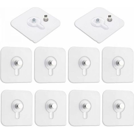 Lot de 10 Adhesif Accroche Tableau Sans Percer, Transparent Attache Cadre Adhésif pour Accroche Cadres Photo, Miroir, Art Mural, Lumières Décoratives (1/5)