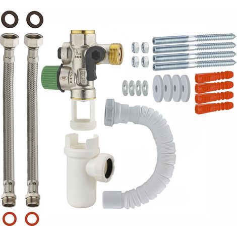Kit Calentador de Agua Anticaliza QUICK PLOMBERIE - grupo de seguridad antical + sifón + flexibles racores y juntas