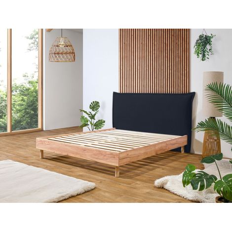 BOBOCHIC - Lit CHARLIE avec lattes massives 140x190 Bleu foncé (1/5)