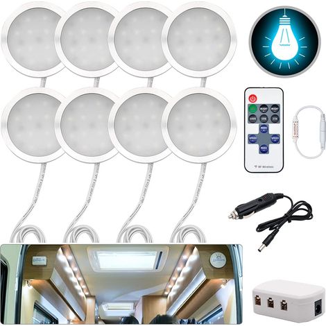 Spot LED d'intérieur 12 V 3 W encastrable pour T4 T5 camping-car, camion, caravane, camping-car, bateau, bus (6 lumières) (1/5)
