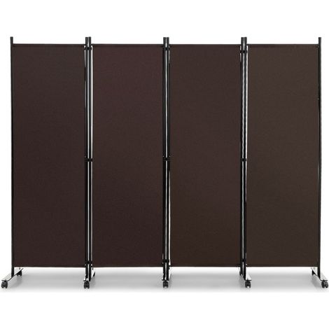 Biombo enrollable juego de 1 225 x 30 x 173 cm extraíble diseño moderno metal marrón 200013053
