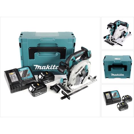 Makita DHS 680 RMJ Akku Handkreissäge 18 V 165 mm Brushless + 2x Akku 4,0 Ah + Ladegerät + Makpac