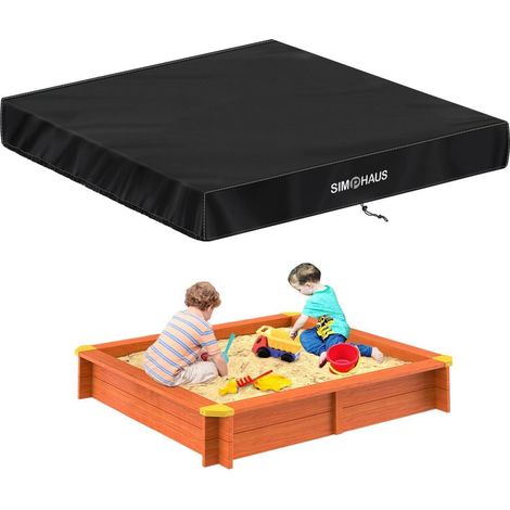 Sandkasten Abdeckung 140x140cm, wasserdicht, atmungsaktiv, 420D Oxford, schwarz (1/5)