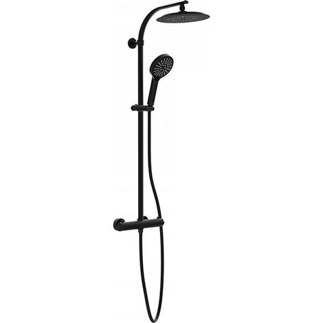 SCH�TTE Duschsystem mit Thermostat Dusche Duscharmatur Regendusche Edelstahl Brausestange H�henverstellbar Kopfbrause rund mit Handbrause 3-fach verstellbar 60076