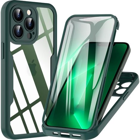 Funda verde para iPhone 13 Pro de 6,1” + lámina protectora de 360° Hensyple (1/4)