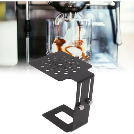 Elektronischer Kaffeemaschinenständer aus Edelstahl mit Überlauf und verstellbarer Höhe (8–14 cm), schwarze Wiegeschale (1/5)